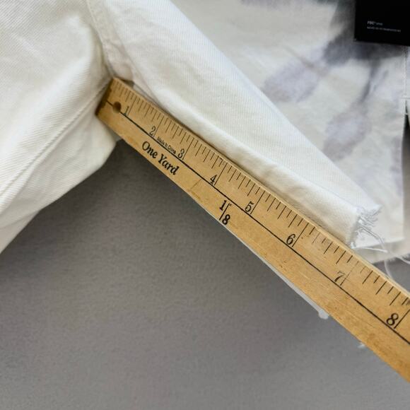 Edwin Denim Shorts Women's 26 (2) White Tie dye CAI Shorts Button Fly NWT - Picture 14 of 15